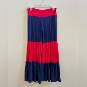 Girls Pomelo Red/Blue Flare Pants